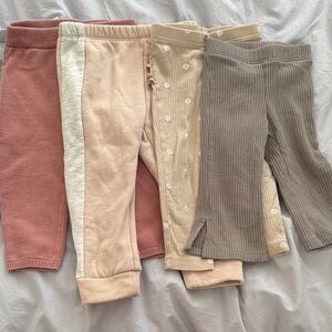 Girls 18 months Neutral & Blush Knit Bottoms - Set of 5